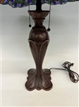 Leaded Shade Table Lamp Unusual Shape