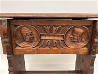 Pair Early 20th Century English Hand Carved Lift Top Stools