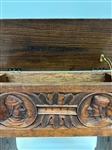 Pair Early 20th Century English Hand Carved Lift Top Stools