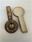 Early Jade and Silver tea Strainer in Box