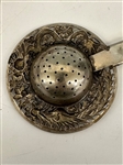 Early Jade and Silver tea Strainer in Box
