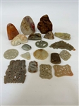 (19) Group of Nephrite Jade and Soapstone Carved Discs and Figures