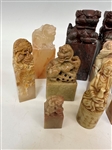 (13) Group of Carved Soapstone Seals 