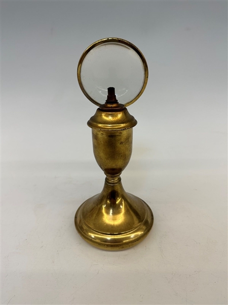 Brass Pigeon Style Lamp with Glass Reflector
