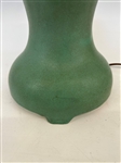 Muncie Art Pottery Green Matte Lamp  