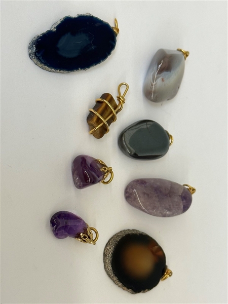(8) Rock Gem Pendants