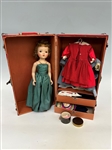 Vintage Doll Travel Trunk With Madame Alexander Doll and Accessories, Clothes: 