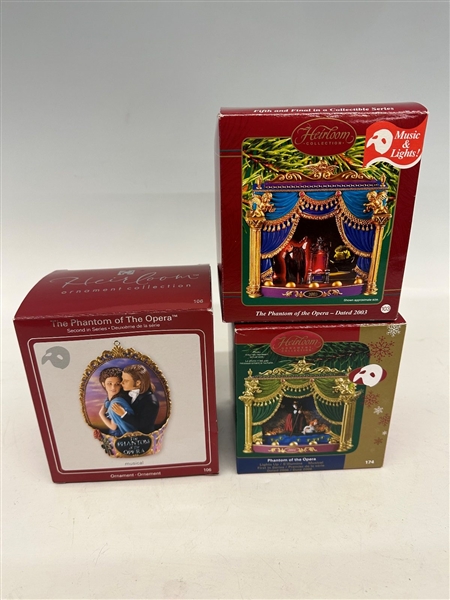 (3) Phantom of the Opera Ornament Musical Piece