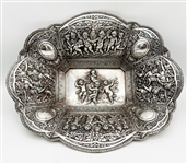 Derby Silver Plate Repousse Bread Bowl With Putti Decoration 