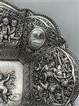 Derby Silver Plate Repousse Bread Bowl With Putti Decoration 