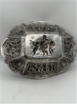 Derby Silver Plate Repousse Bread Bowl With Putti Decoration 