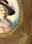 Pair of Hand Painted Miniature in Victorian Brass Frames