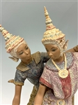 Lladro Thai Couple Oversize Sculpture Vicente Martinez 1974