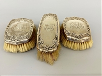 (3) Foster & Bailey Sterling Silver Ladies Dresser Brush Set