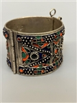 Algerian Berber Kabyle Silver Coral Enamel Bracelet
