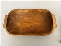 Hand Carved Bread Bowl Oval and Handled