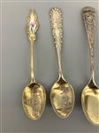 (5) Sterling Silver Demitasse Souvenir Spoons