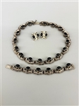 Taxco Mexican Sterling Silver Jewelry Suite Necklace, Bracelet, Earrings