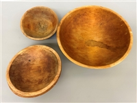 (5) Michigan Munising Hand Carved Wooden Bowl Set