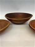 (4) Hand Carved Farmhouse Dough Bowls