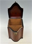 English Serpentine Mahogany Inlaid Cutlery Box
