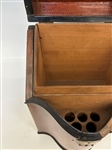 English Serpentine Mahogany Inlaid Cutlery Box