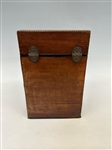 English Serpentine Mahogany Inlaid Cutlery Box