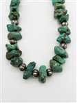 Heavy Chunky Sterling Silver Turquoise Necklace