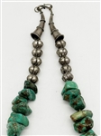 Heavy Chunky Sterling Silver Turquoise Necklace