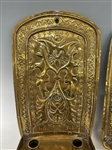 Pair 18th Century Hand Hammered Brass Wall Candle Sconces