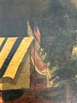 Folk Art Civil War Encampment Painting and Mixed Media