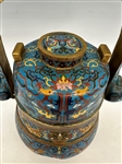 19th Century Cloissone Handled Food Pot