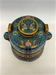 19th Century Cloissone Handled Food Pot