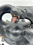 Ebony Carved Elephant With Attacking Lions