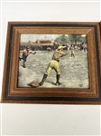 (2) Etchings on Acrylic: Remington Yale vs. Princeton, W.G. Gaul Thrown Out on 2nd Base
