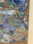 Style of Kuniyoshi Samurai Watercolor Painting