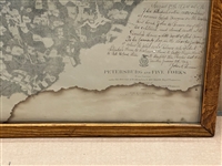 1864 Civil War Map Petersburg and Five Forks