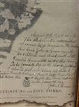 1864 Civil War Map Petersburg and Five Forks