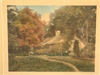 Wallace Nutting Hand Tinted Photograph Locust Cottage