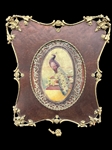 Peacock Embossed Paper Relief Framed Ornate Gilt Frame