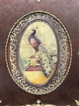 Peacock Embossed Paper Relief Framed Ornate Gilt Frame