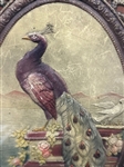 Peacock Embossed Paper Relief Framed Ornate Gilt Frame