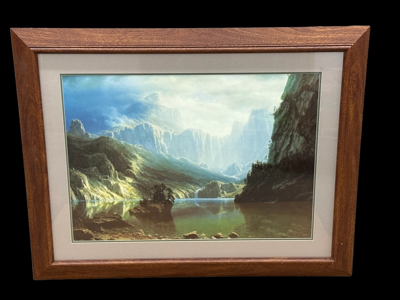 Pair of Contemporary Bierstadt Prints Oversize Framed