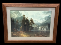 Pair of Contemporary Bierstadt Prints Oversize Framed