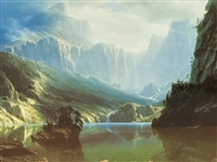 Pair of Contemporary Bierstadt Prints Oversize Framed