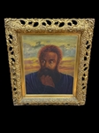 Oil on Board In Gilt Gesso Frame Man With Red Hair