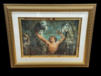 Tomasz Rut Embellished Giclee "Man With Two Horses"