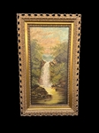 Oil on Canvas Landscape Scene Gilt Gesso Frame