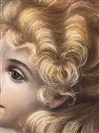 Oval Pastel Portrait Painting Young Girl