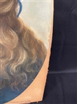 Oval Pastel Portrait Painting Young Girl